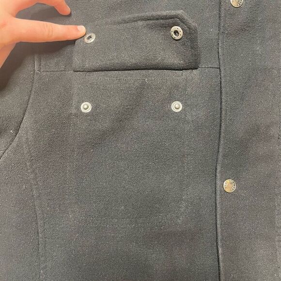 Levis Vintage Trucker Jacket Fleece Men Large Black Mock Neck Full Zip Snap Butt - Picture 5 of 13